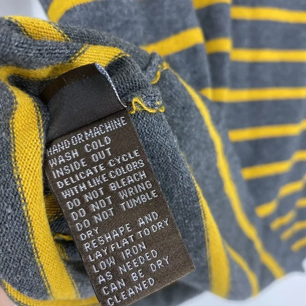 J McLaughlin Sweater Size Small Womens Navy Gray Yellow Knit Striped Color Block - Picture 7 of 7